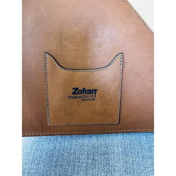 Hartmann Brown Leather Portfolio Organizer Notebook Zofran Pharmaceutical Rep